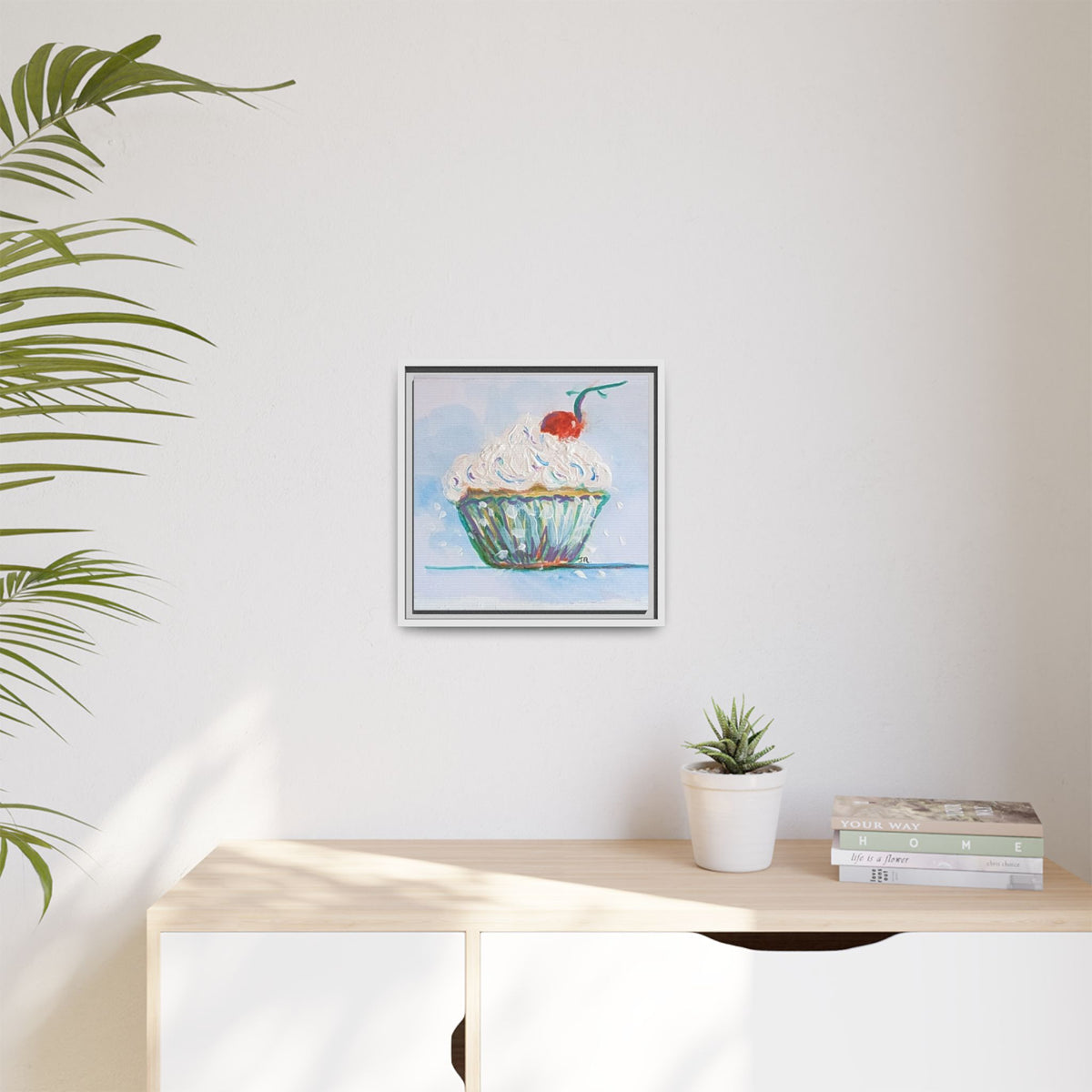 Cupcake Canvas Art Print — Framed Matte Wall Decor