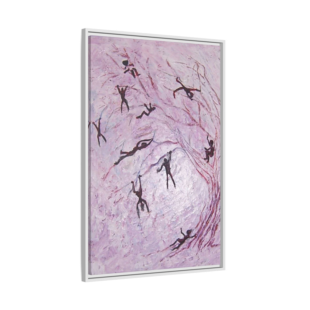 Abstract Falling Figures Matte Canvas Print (Framed)