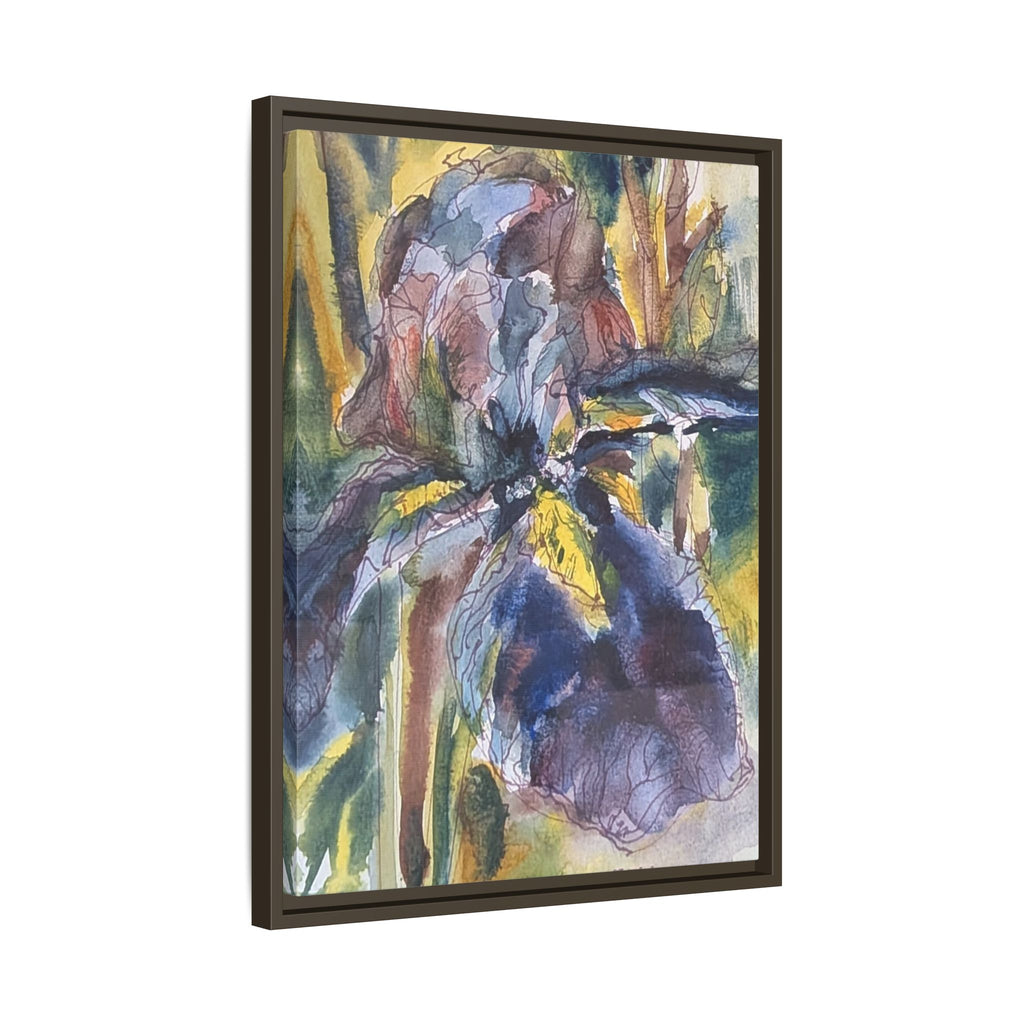 Framed Watercolor Iris Matte Canvas Wall Art