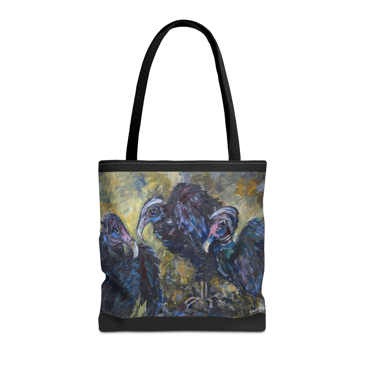 Vulture Trio painting tote bag | all-over-print tote
