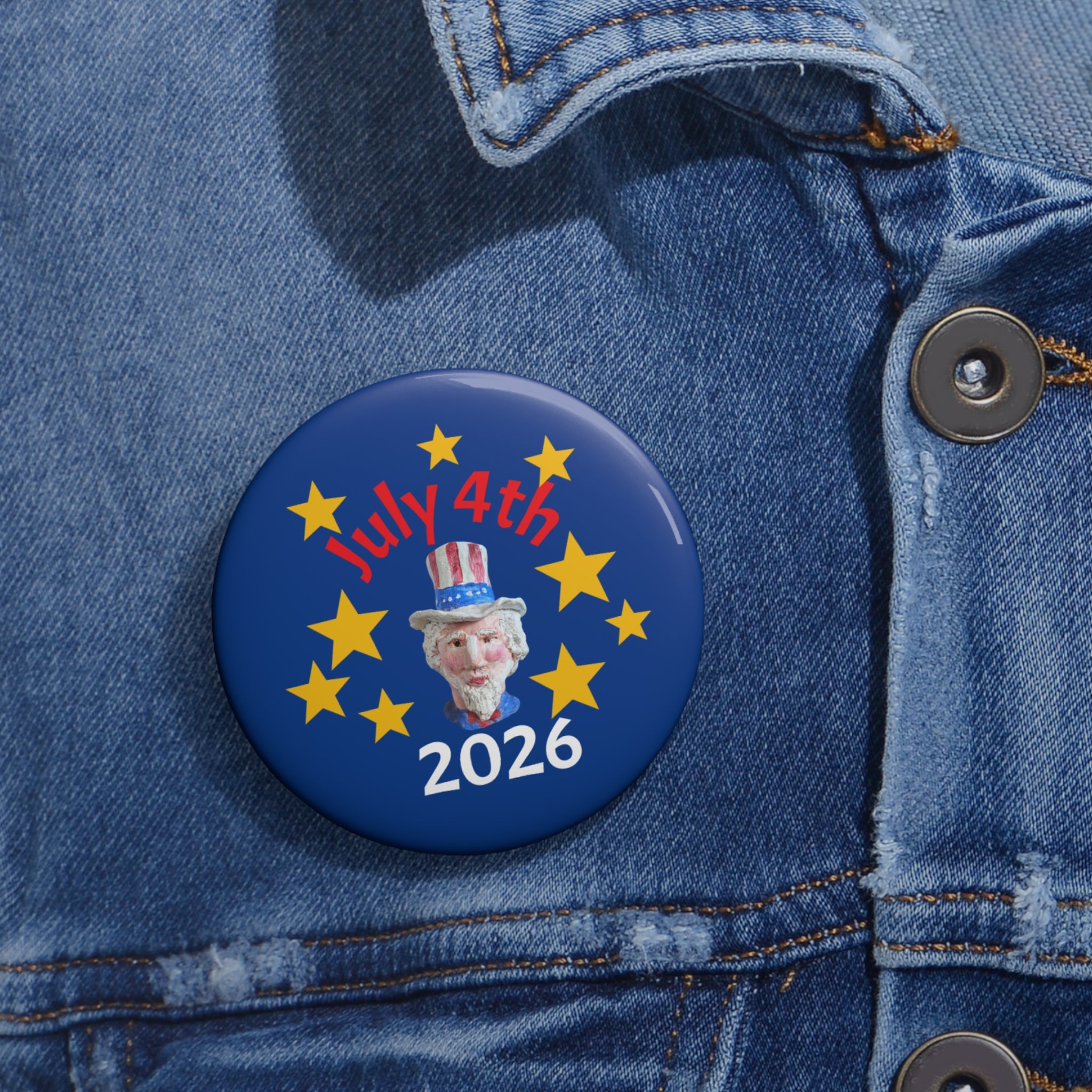 Copy of July 4th 2026 Pin Button — Badge