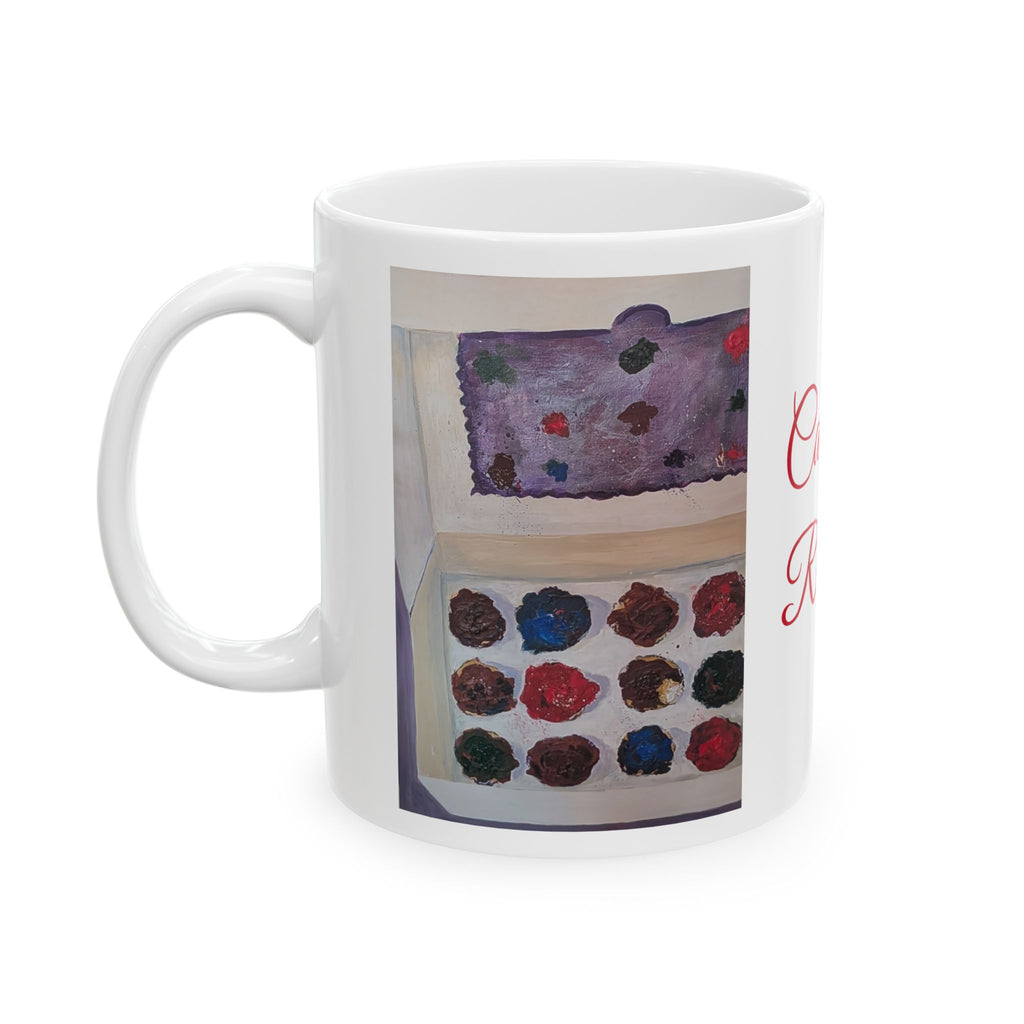 Cupcakes on a Ceramic Mug — "Can't Resist" Box of cupcakes painted by JR.by JR (11oz, 15oz)