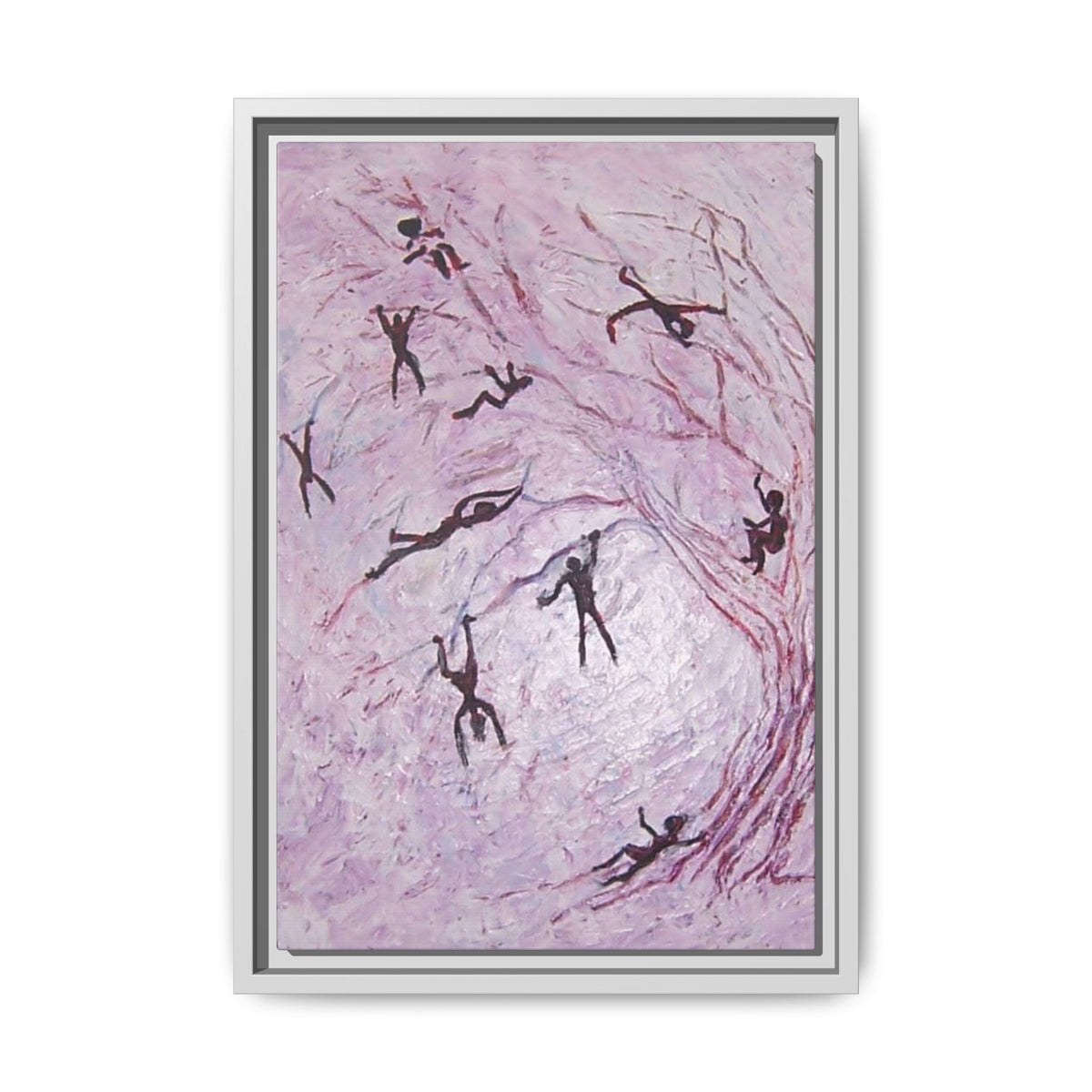 Abstract Falling Figures Matte Canvas Print (Framed)