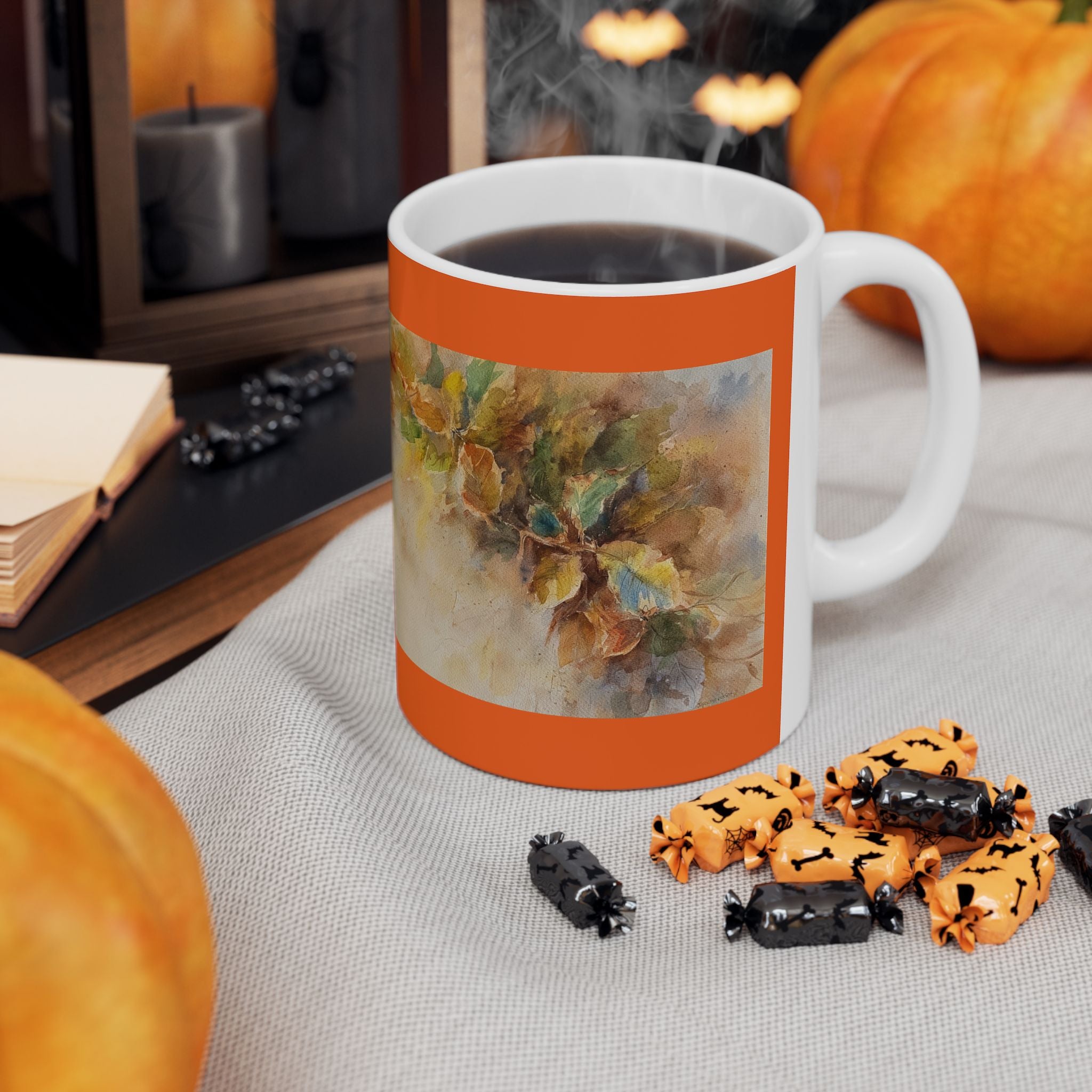 Autumn Leaves Watercolor Mug | Ceramic Mug