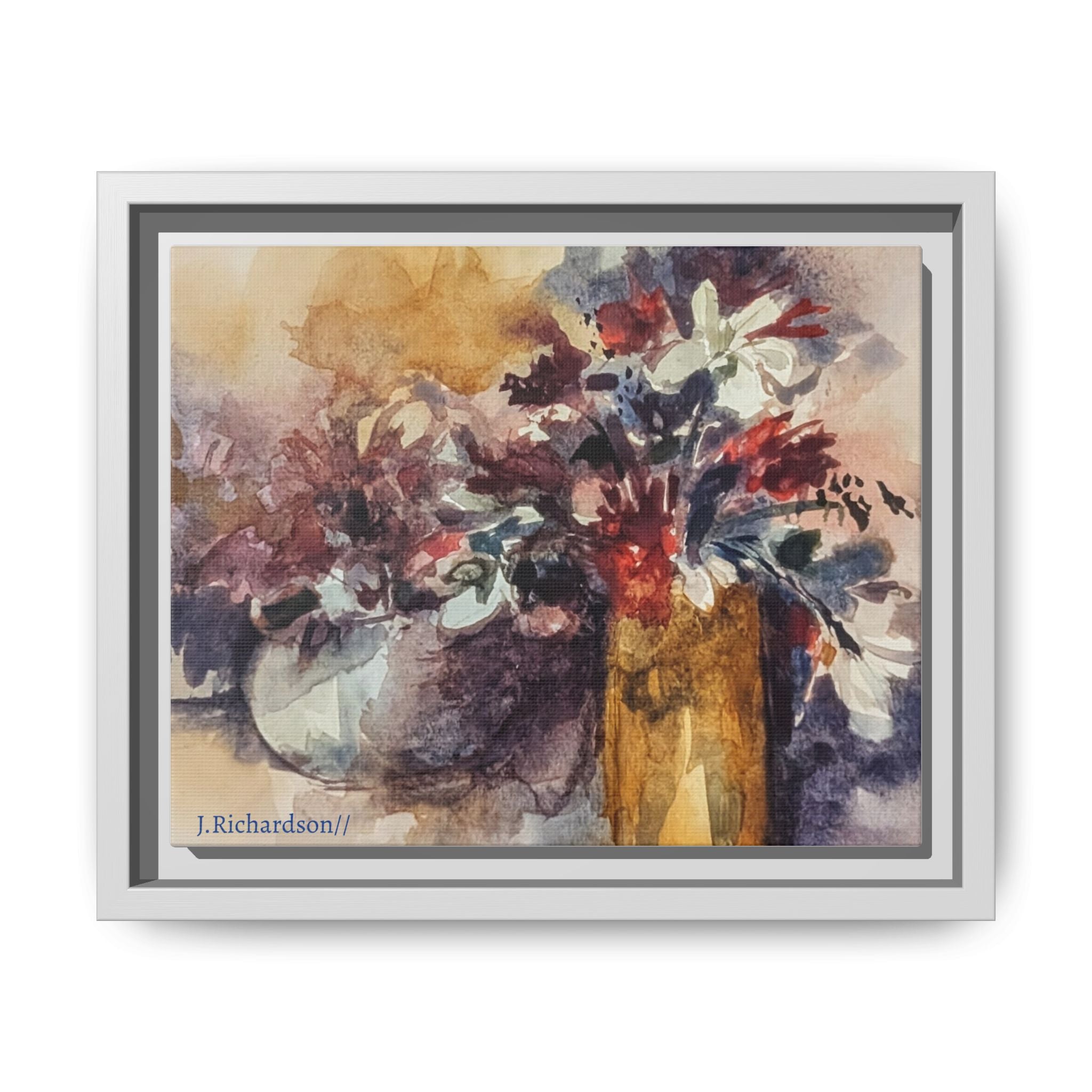 Floral still life Framed Matte Canvas Wall Art
