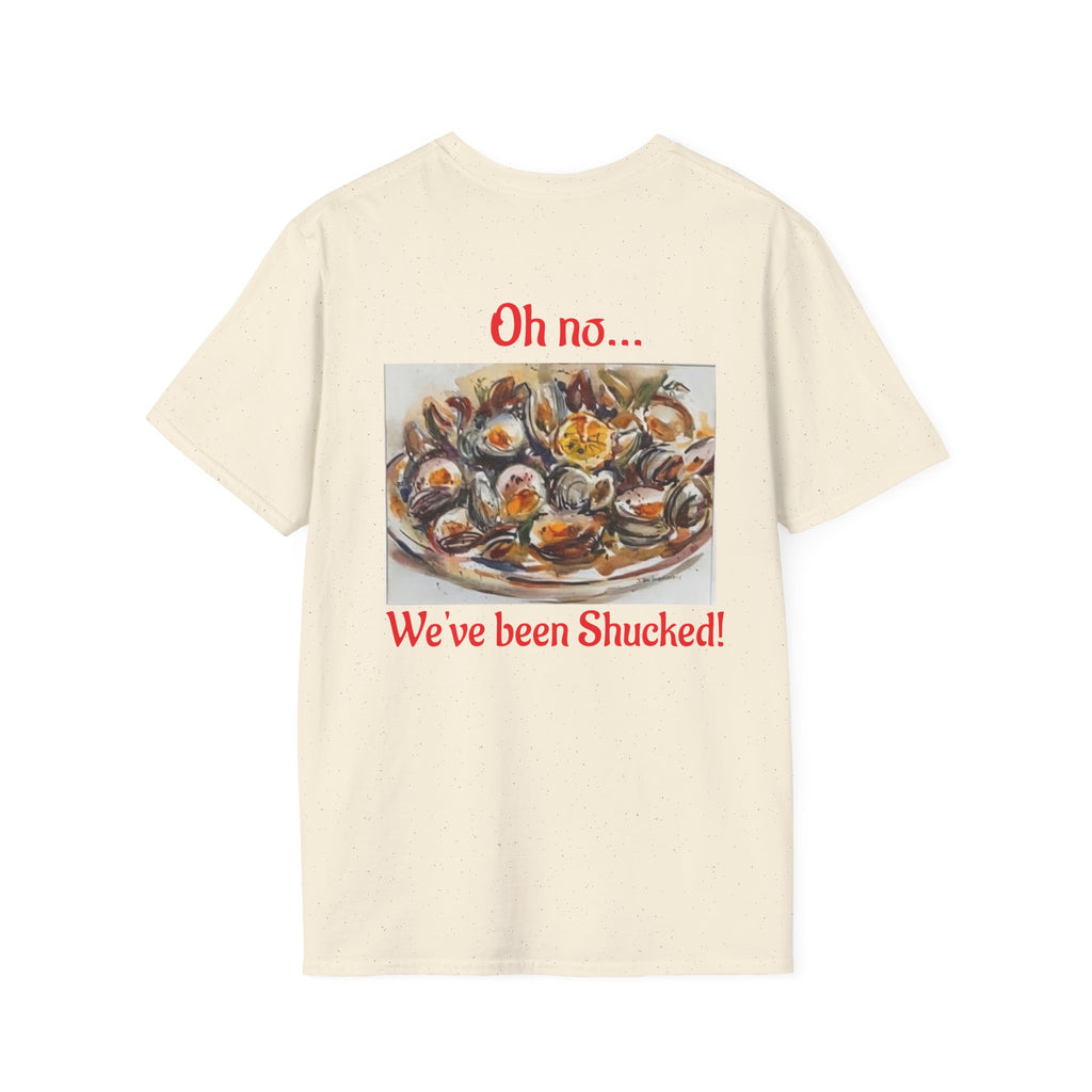 Clam Shells Watercolor T-Shirt | Minimal Script Chest Print