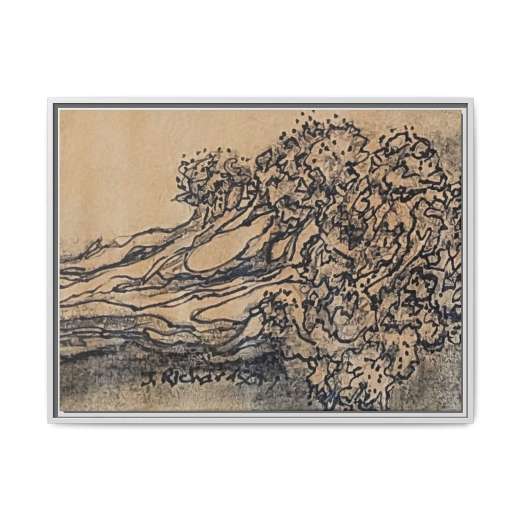 Matte Canvas Wall Art — "Broccoli" Pencil Sketch (Framed)
