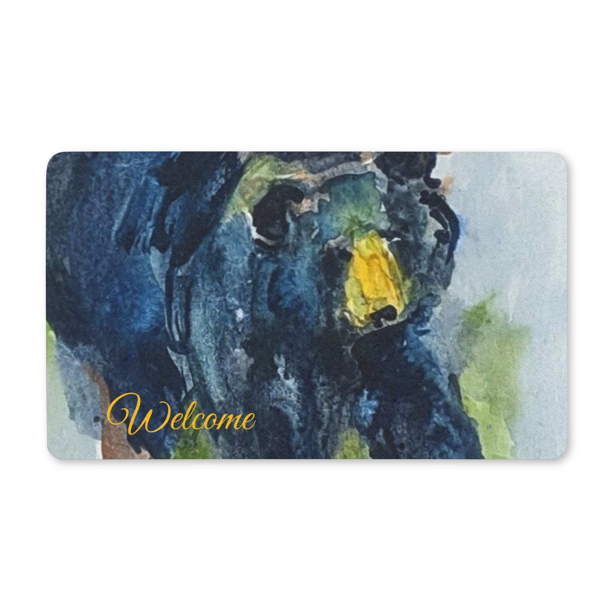 Bear Watercolor Polyester Doormat – Rustic Wildlife Entry Mat